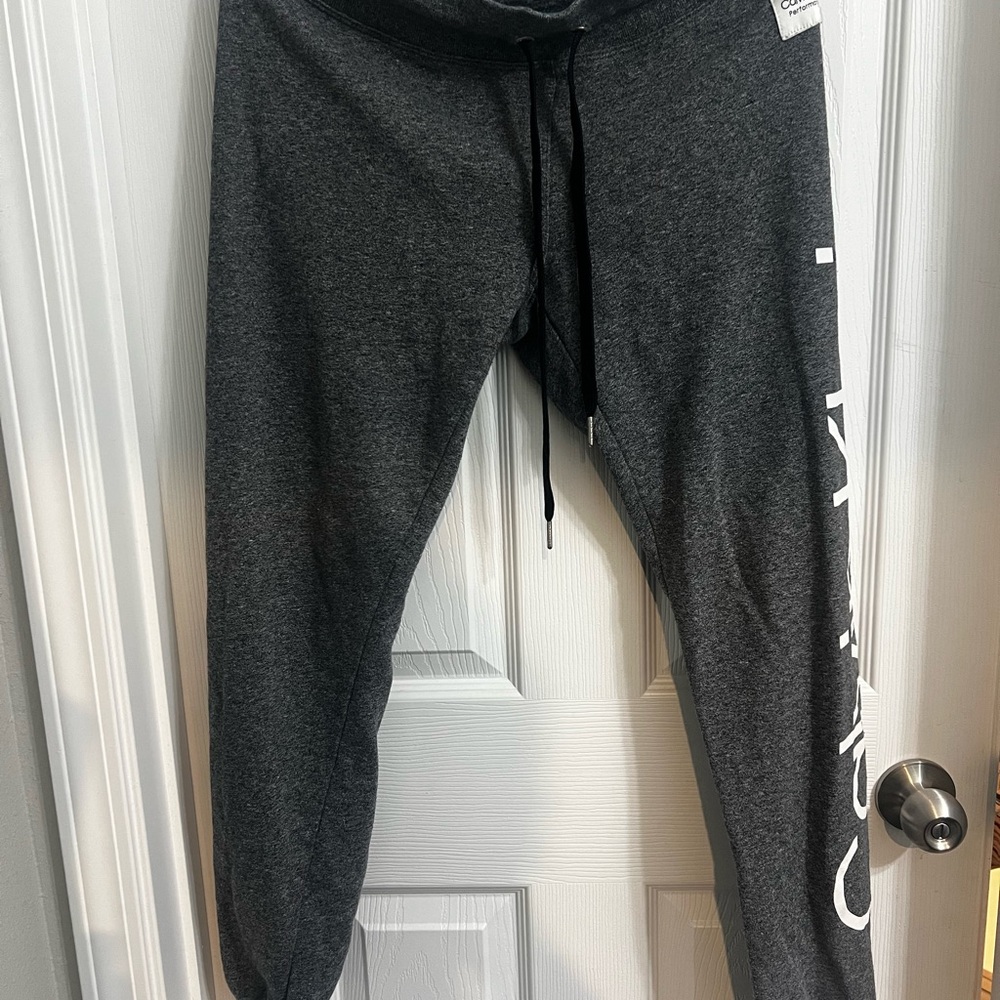 Calvin Klein Charcoal Gray Logo Jogger Pants
